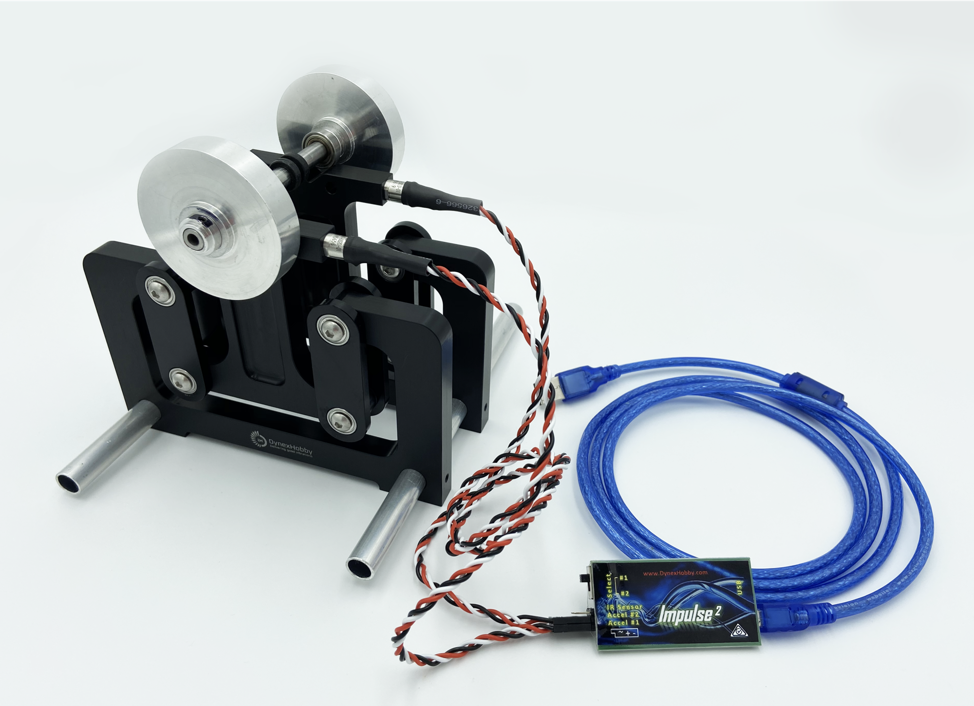 Impulse 2 Bundle Package – DIY dynamic balancer and vibration analyser with laser module, accelerometers, and Titan Balancing Cradle by Galassia Technologies