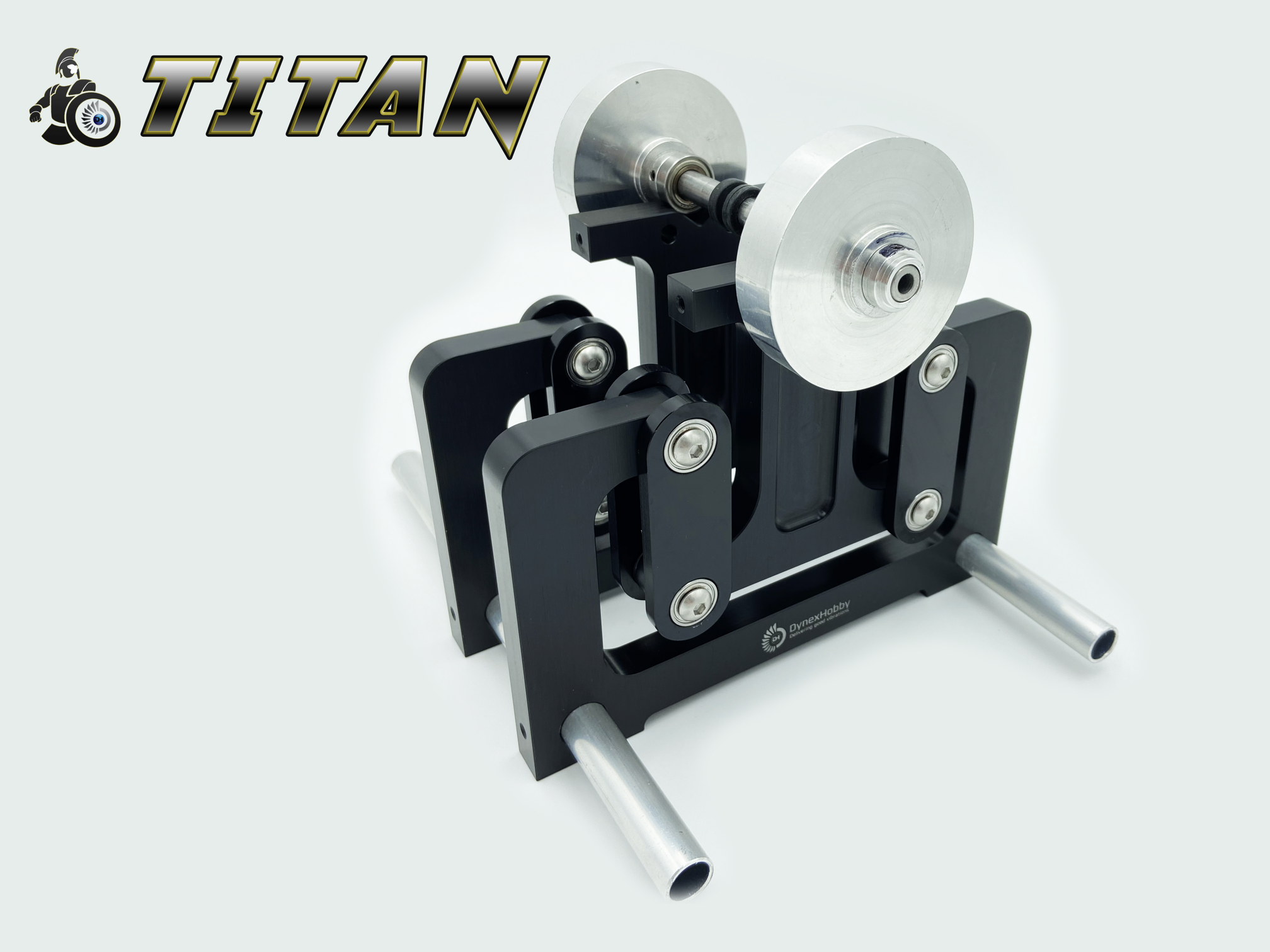 Titan Balance Cradle by Galassia Technologies – high-quality aluminium balancing cradle for single and two-plane rotor balancing.